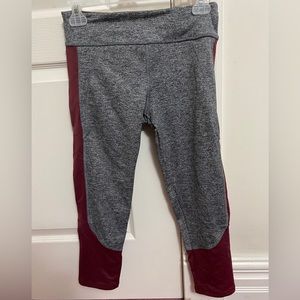 Forever 21 XXI Athletic Leggings - Maroon & Gray - Small